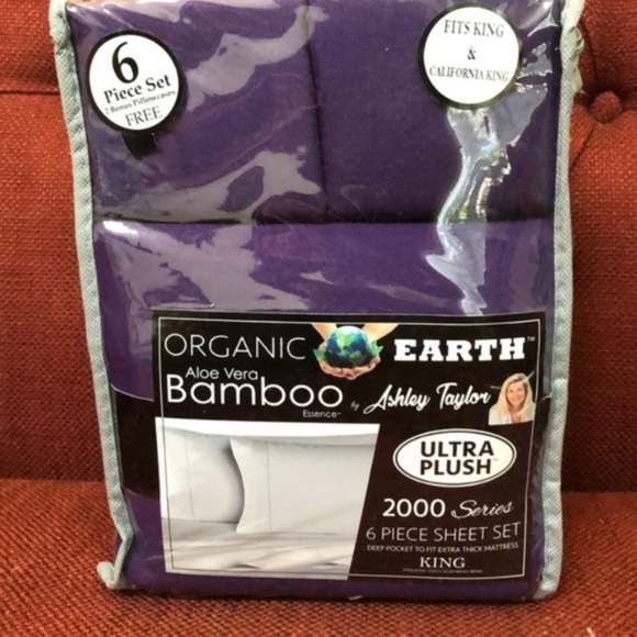 Bamboo Sheets 6 piece set King/Cal Purple - Picture 2 of 5